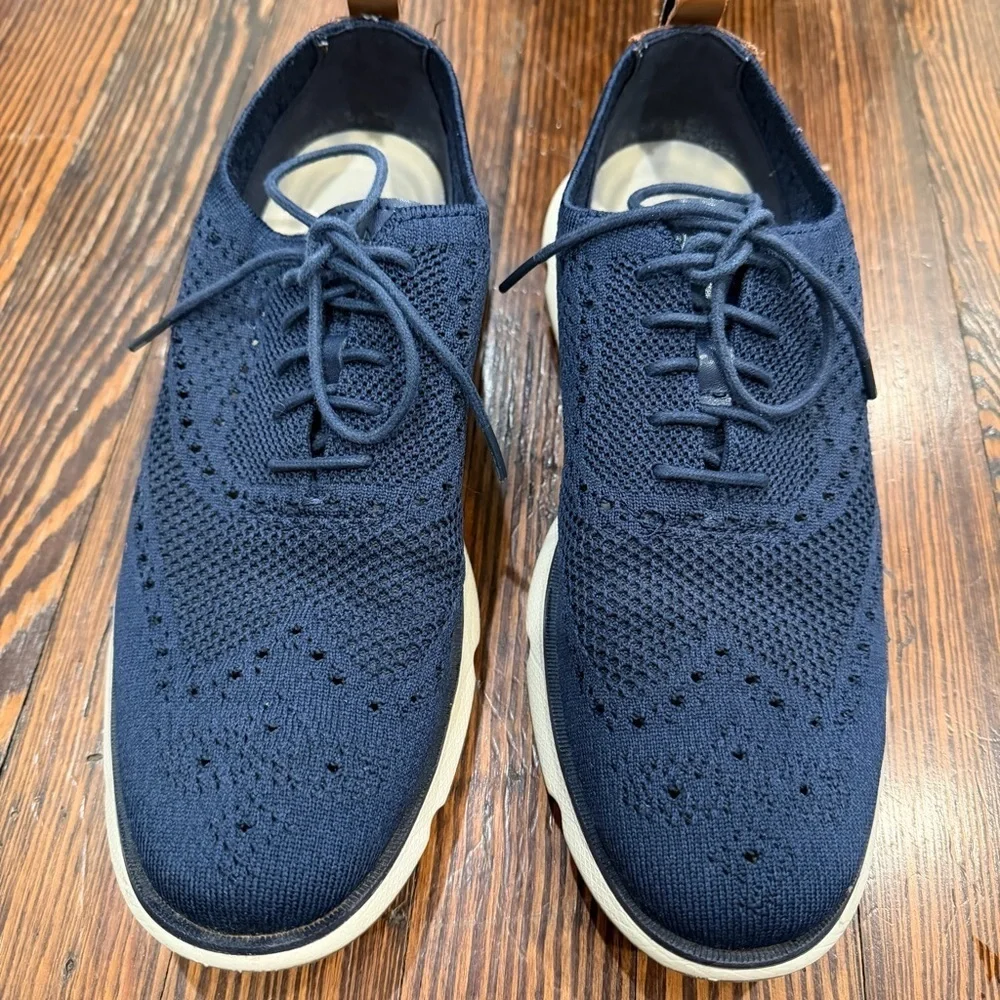 Cole Haan Mens ZERØGRAND Remastered Stitchlite Wingtip Oxfords Sz 10.5  Navy